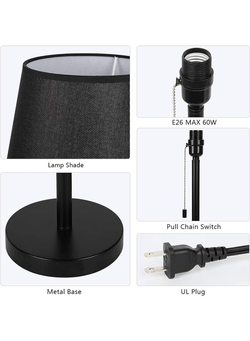 شو وو مجموعة مصابيح طاولة جانبية بجانب السرير (2 قطع)، مصابيح مكتبية عصرية لغرفة النوم وغرفة المعيشة - Image 3